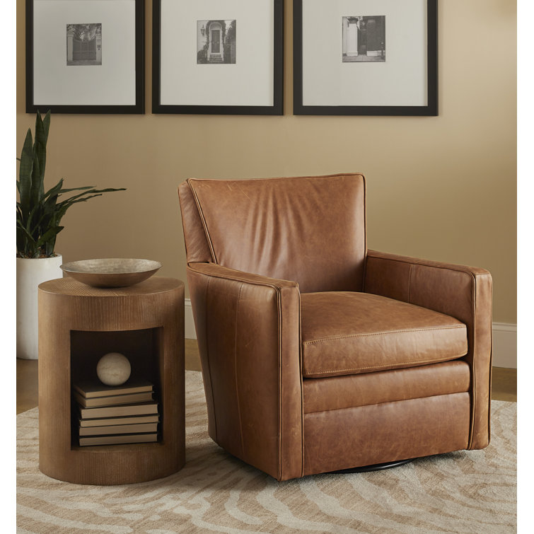 Leather Swivel Armchair Birch Lane